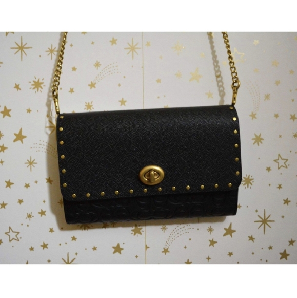 Coach Bags New Coach Marlow Turnlock Crossbody Purse Black Leather